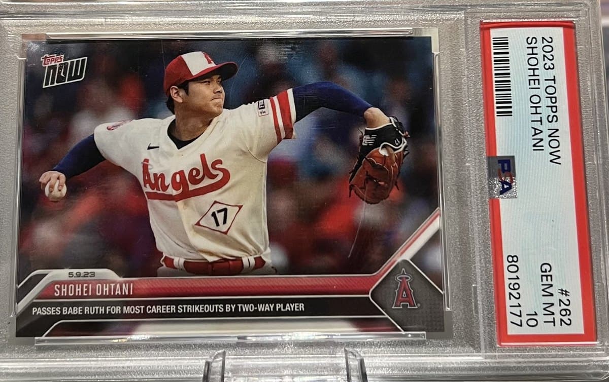 A graded Shohei Ohtani card in a PSA slab.